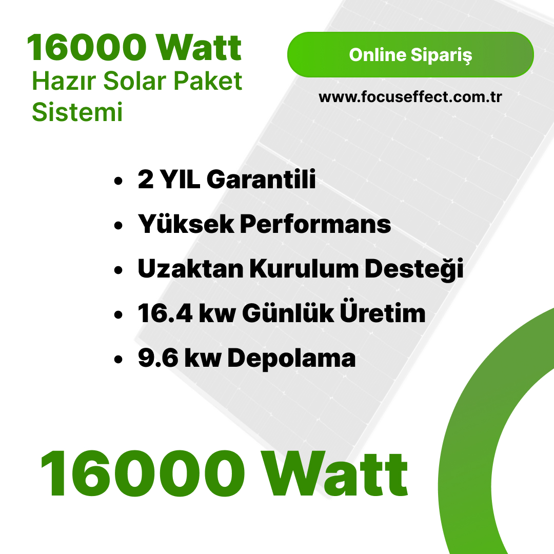 16 Kw 16000 Watt Güneş Enerjisi Hazır Solar Paket Sistem - Half Cut Güneş Panelli - Görsel 3