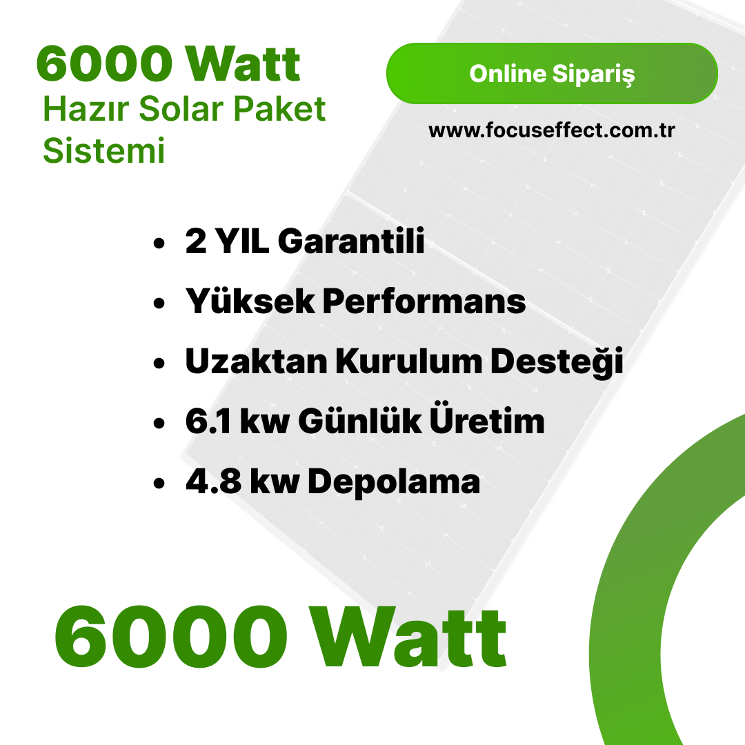 6 Kw 6000 Watt Güneş Enerjisi Hazır Solar Paket Sistem - Half Cut Güneş Panelli - Görsel 3