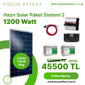 1200 Watt Güneş Enerjisi Hazır Solar Paket Sistem 2